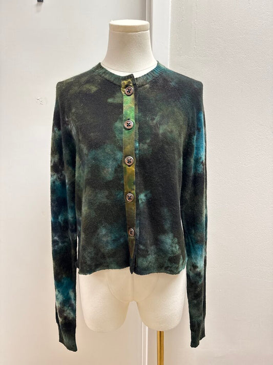 Galadriel Mattei Green Tie Dye Cardigan