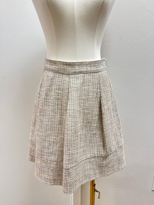 L'Agence Beige Metallic Skirt