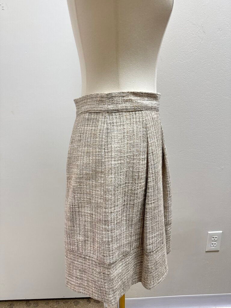 L'Agence Beige Metallic Skirt