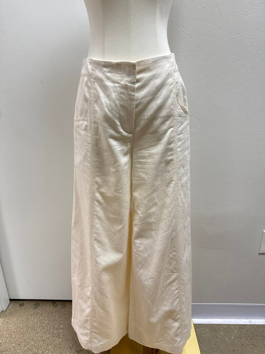 TWP Bone Wide Leg Linen Trouser