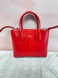 Tod's Red Top Handle w/Crossbody Strap