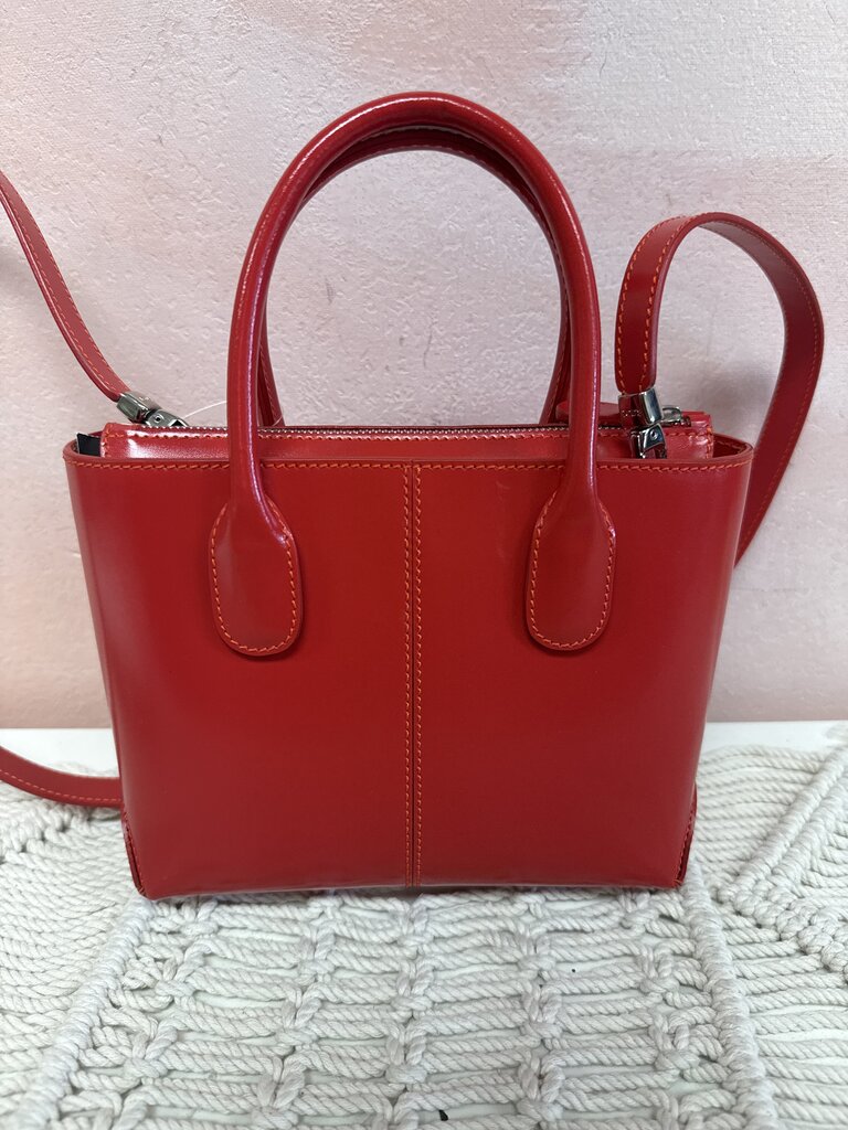 Tod's Red Top Handle w/Crossbody Strap
