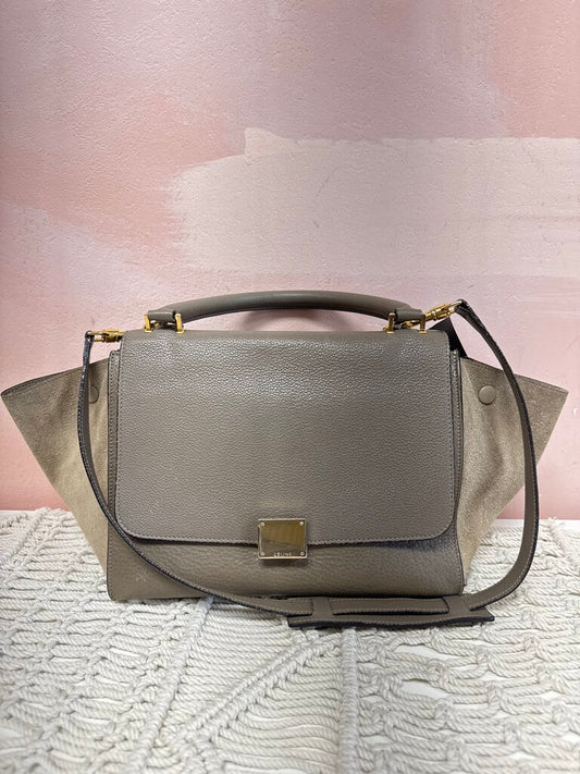 Celine Taupe Trapeze Shoulder Bag (As Is)