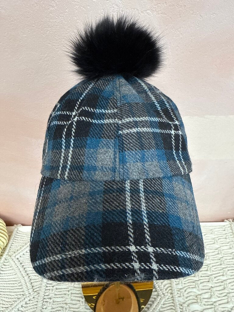 Hatattack Grey Plaid Pom Pom Baseball Hat