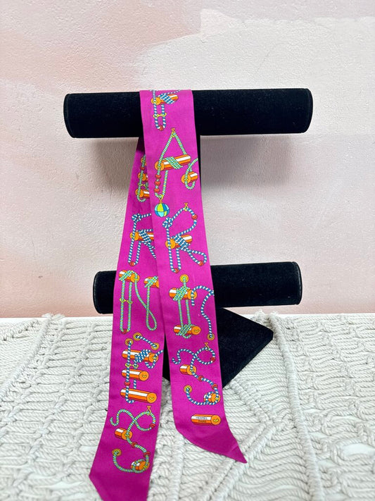 Hermes Purple Ropes Twilly w/Box