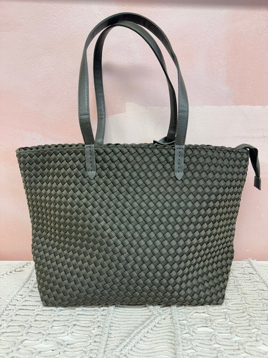 Naghedi Olive Woven Med Tote w/ Dust Bag