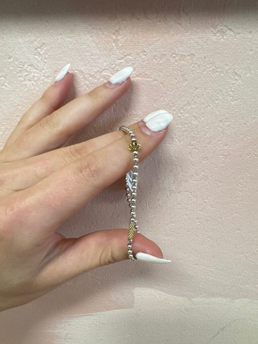 Lagos Two Tone Caviar Beaded Bracelet
