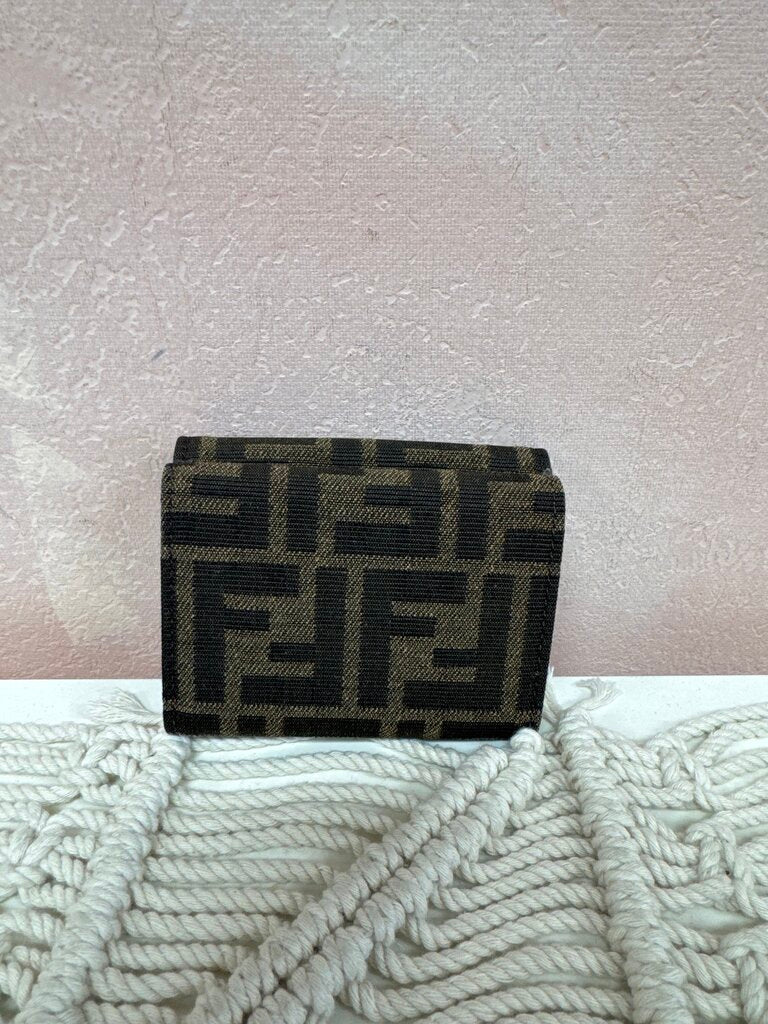 Fendi Monogram Micro Trifold Wallet w/ Dust Bag and Box