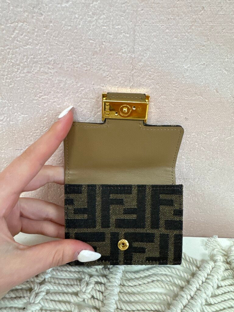 Fendi Monogram Micro Trifold Wallet w/ Dust Bag and Box