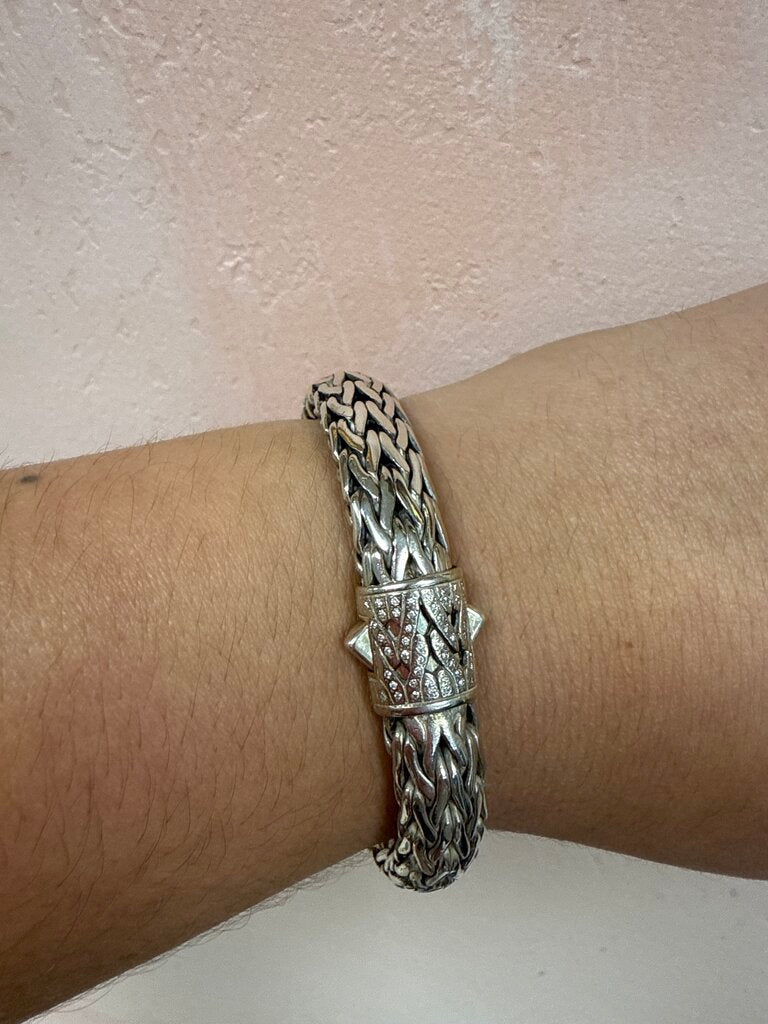 John Hardy Silver and Pave Diamond Icon Bracelet