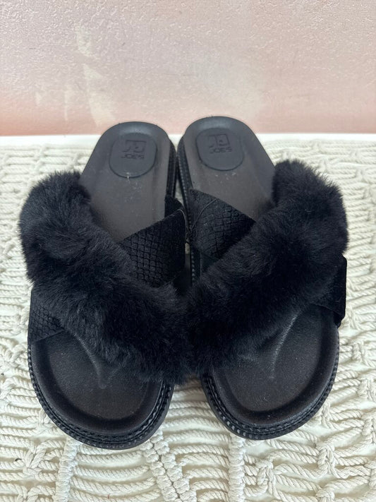 Joes Black Fur Slide