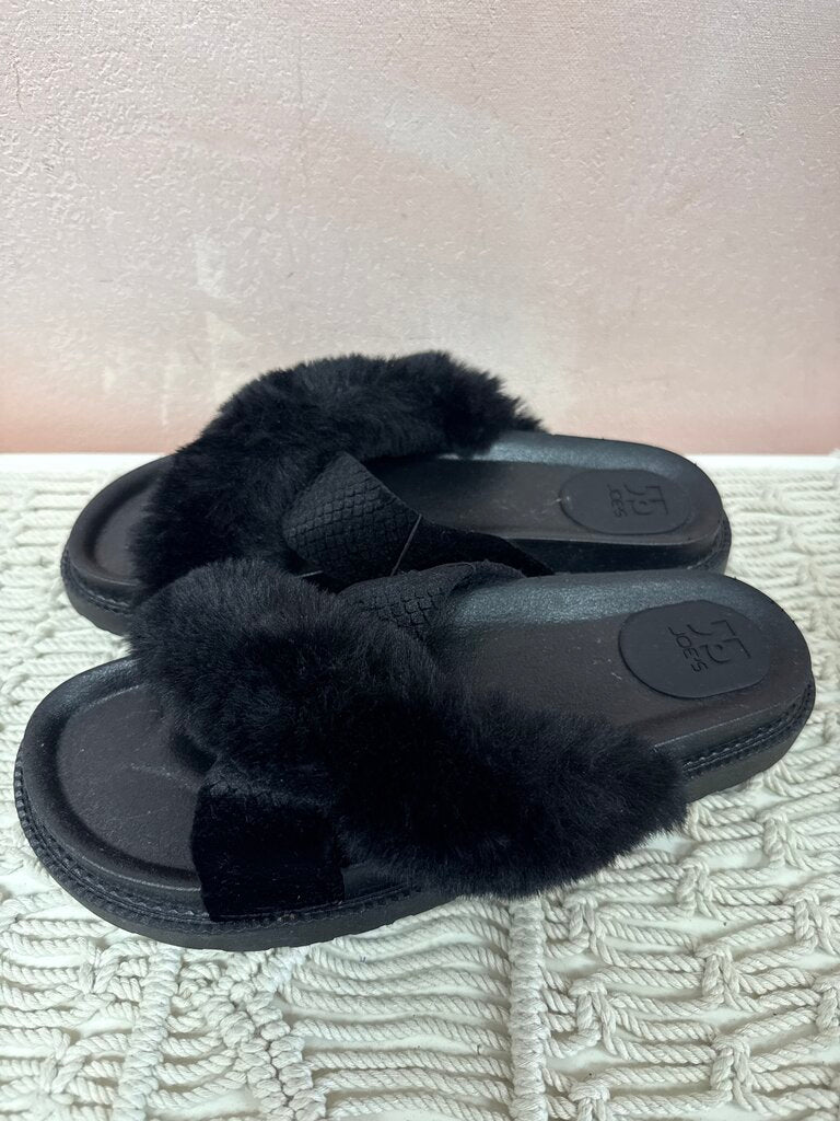 Joes Black Fur Slide