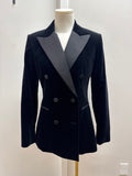 Theory Black Stretch Velvet Blazer NWT