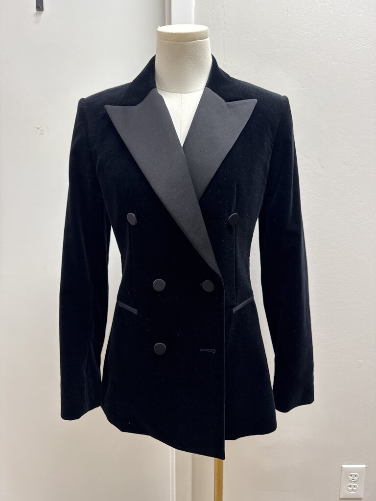 Theory Black Stretch Velvet Blazer NWT