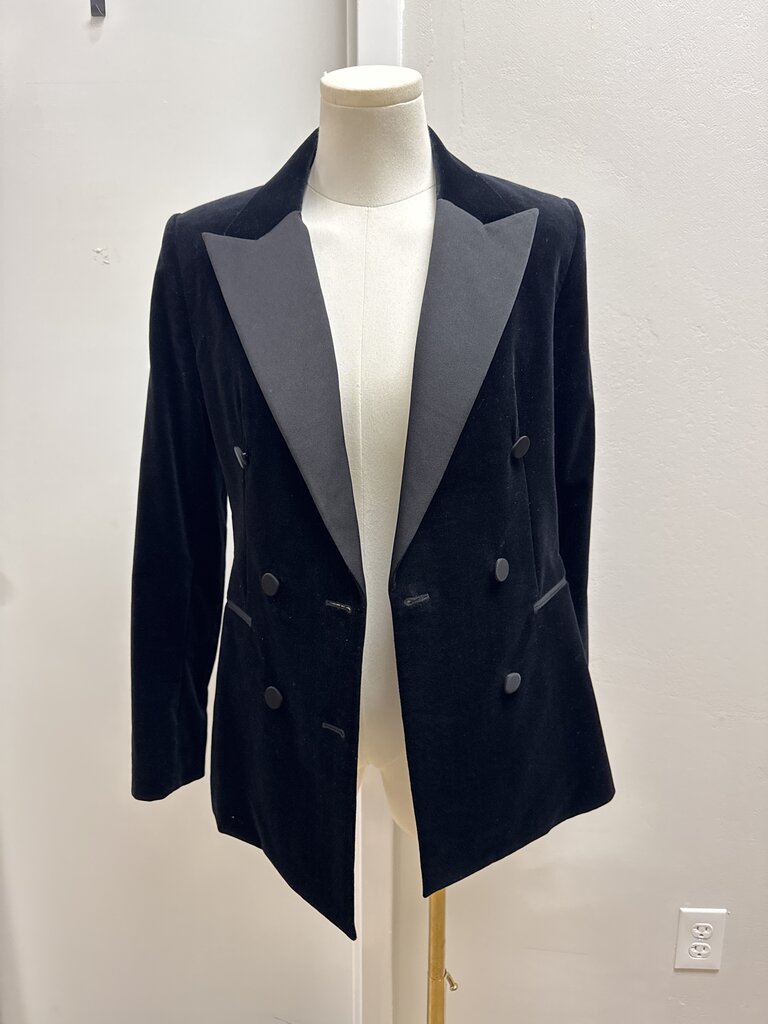 Theory Black Stretch Velvet Blazer NWT