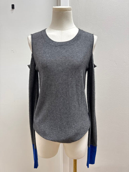Bailey 44 Grey Cold Shoulder Sweater