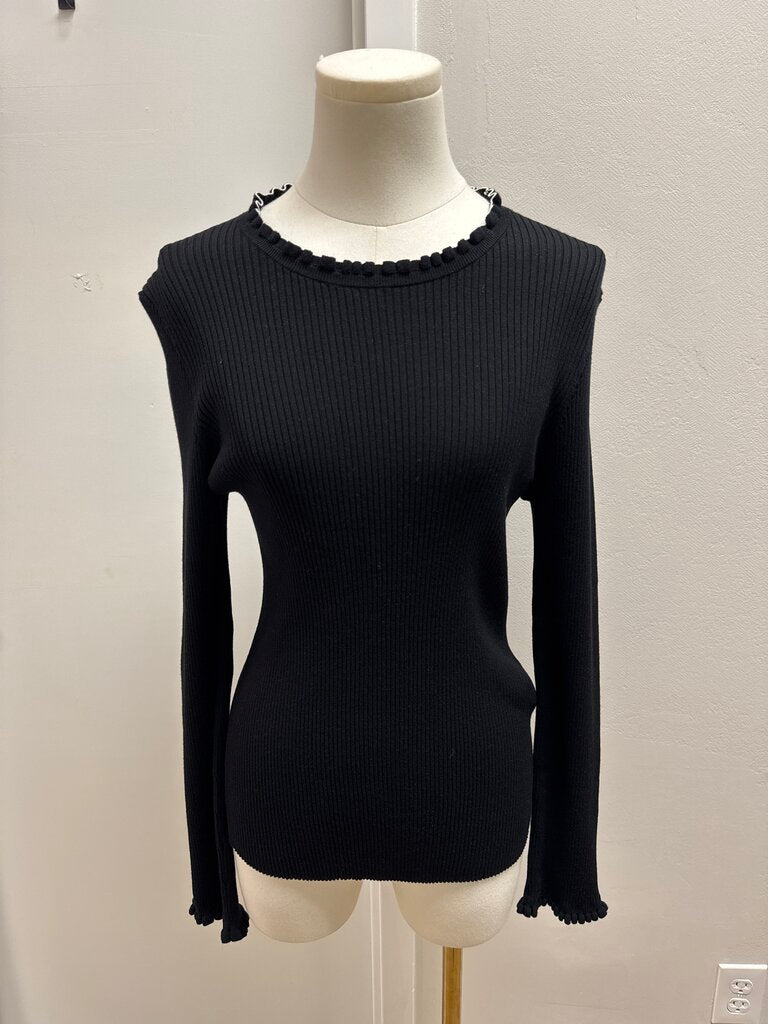 Marella Black Ribbed Tee NWT
