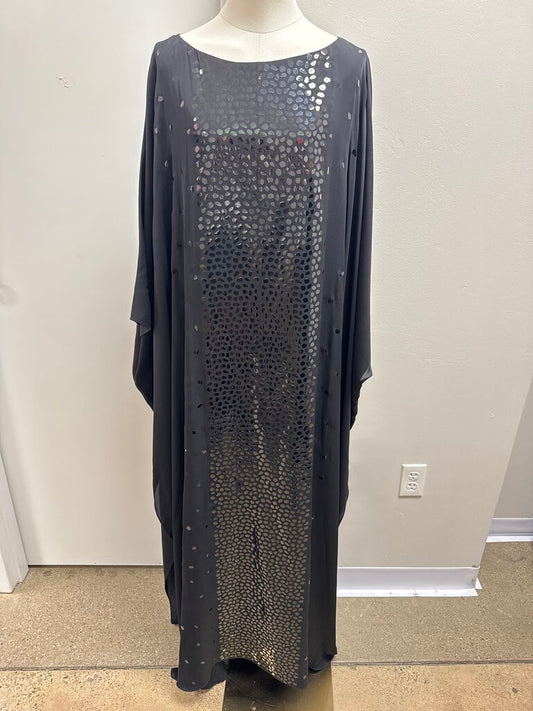 St. John Black Sequin Caftan Dress NWT