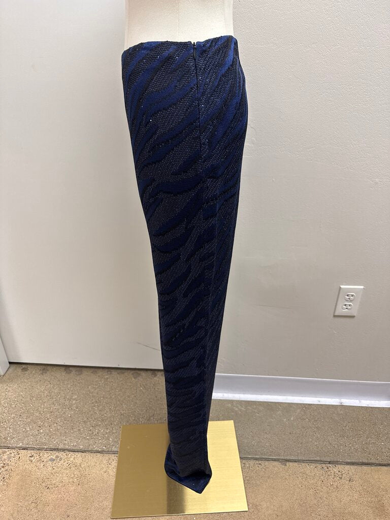 St. John Blue Sequin Knit Stretch Pull On Pant NWT