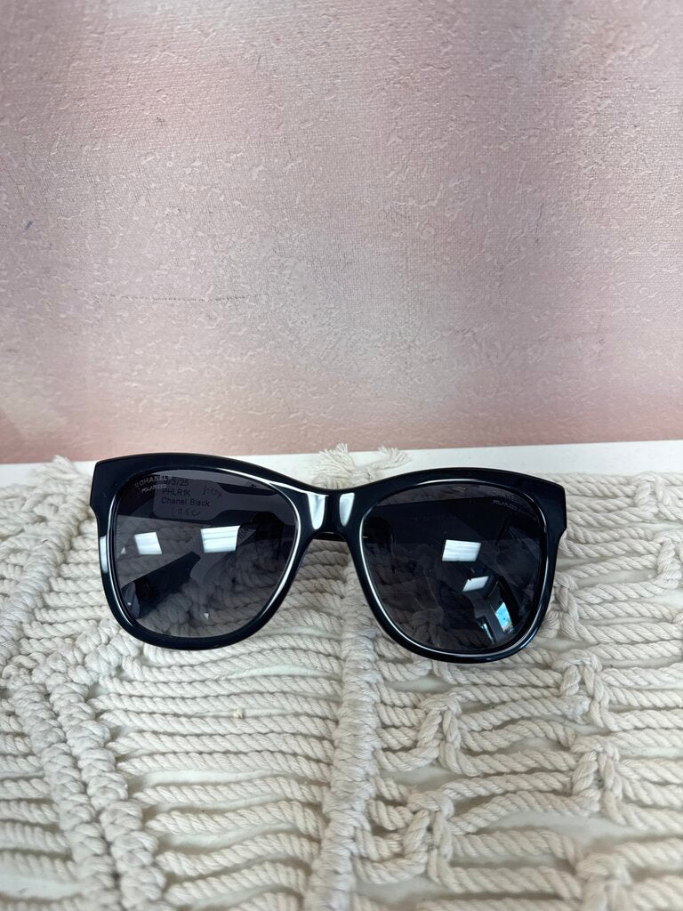 Chanel Black Square Frame Sunglasses w/Case and Box NWT