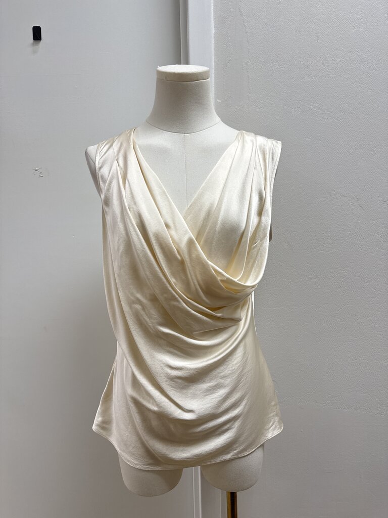 St John Ivory Cowl Neck Shell