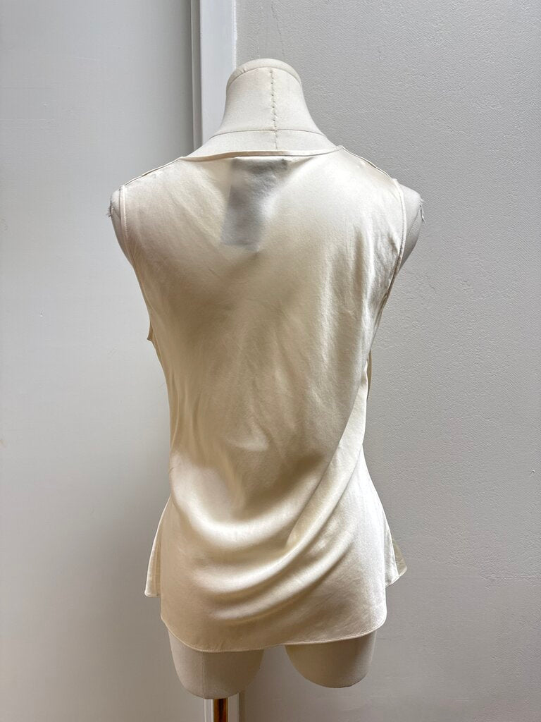 St John Ivory Cowl Neck Shell