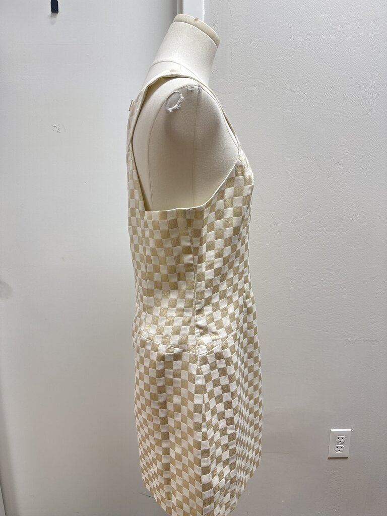 Lilly Pulitzer White and Gold Checker Dress
