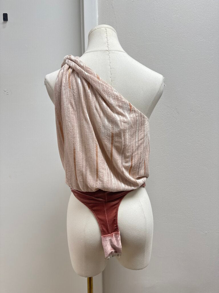 Misa Pink One Shoulder Bodysuit