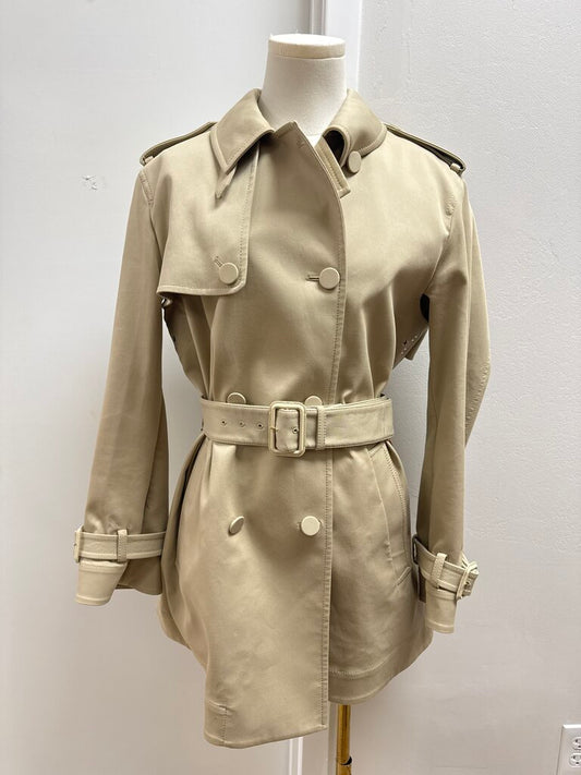 Gucci Tan Cropped Belted Trench Coat w/Garment Bag