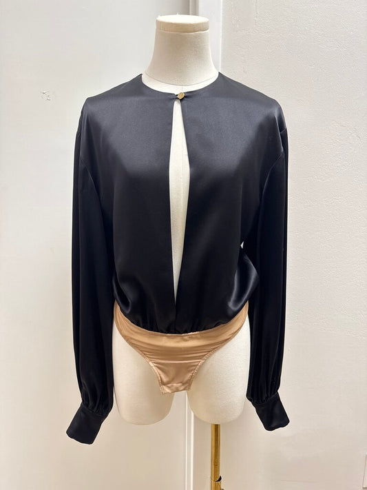 Sergio Hudson Black Cut Out Bodysuit