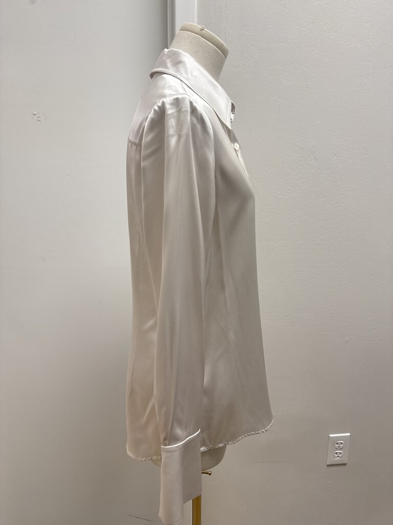 Ramy Brook White Silk Button Up