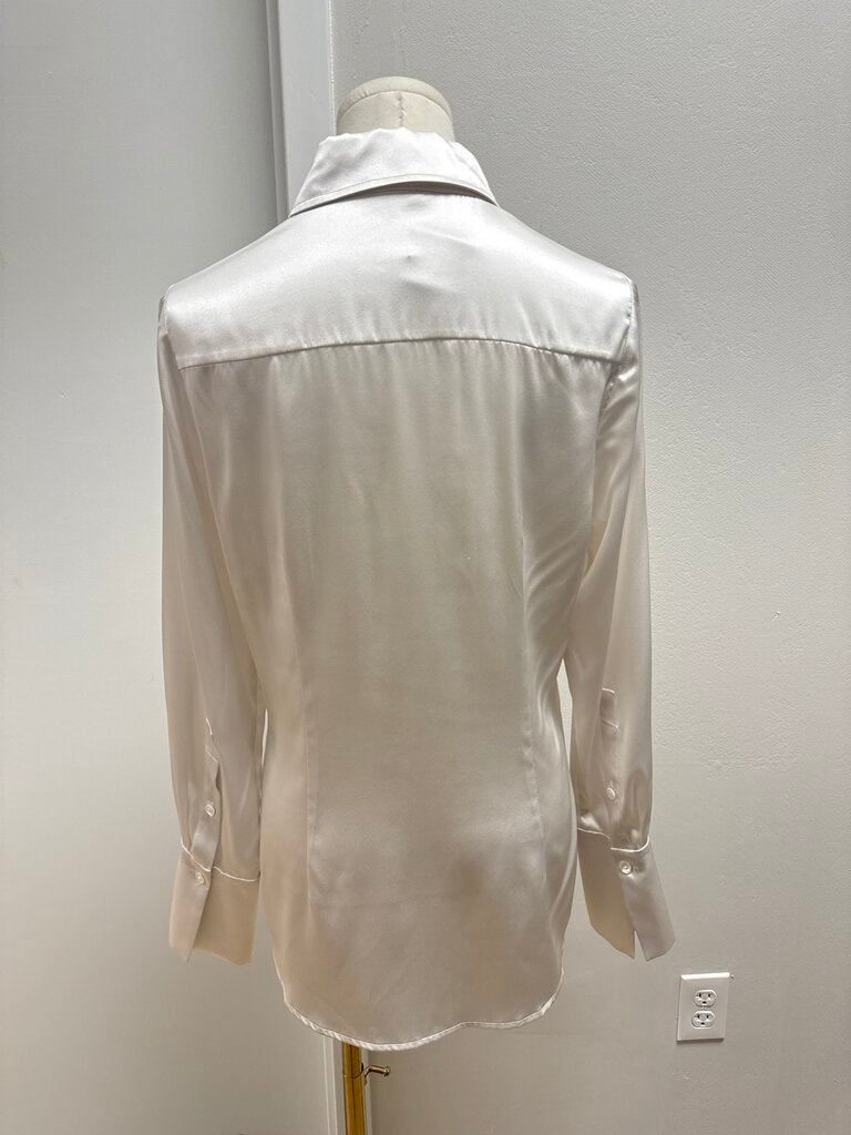 Ramy Brook White Silk Button Up