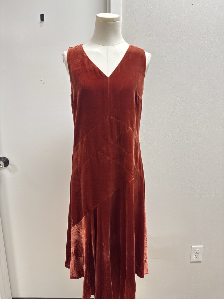 Lafayette 148 Rust Velvet Maxi Dress