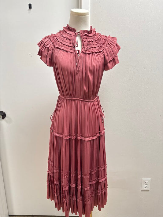 Elie Tahari Rose Pleated Maxi Dress NWT