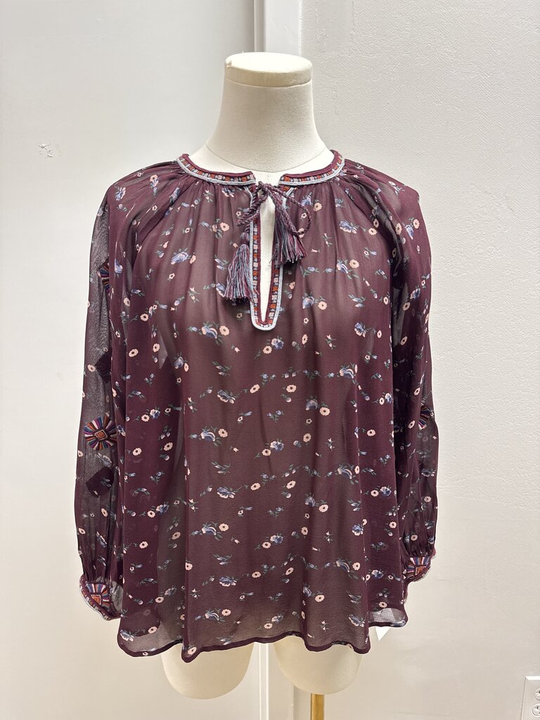 Ulla Johnson Maroon Floral Top