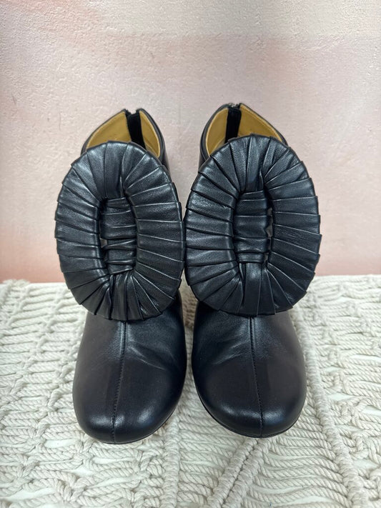 Loewe Black Pleated Buckle Bootie w/Box