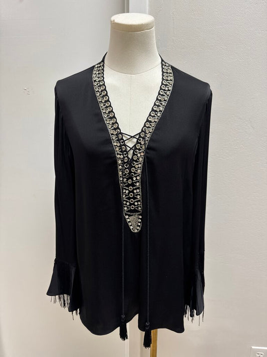 Kobi Halperin Black Beaded Top