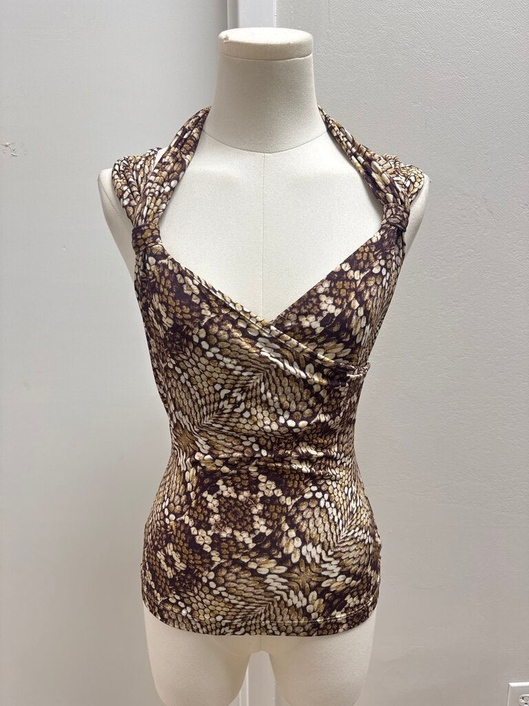 Just Cavalli Plum Multi Vintage Wrap Top