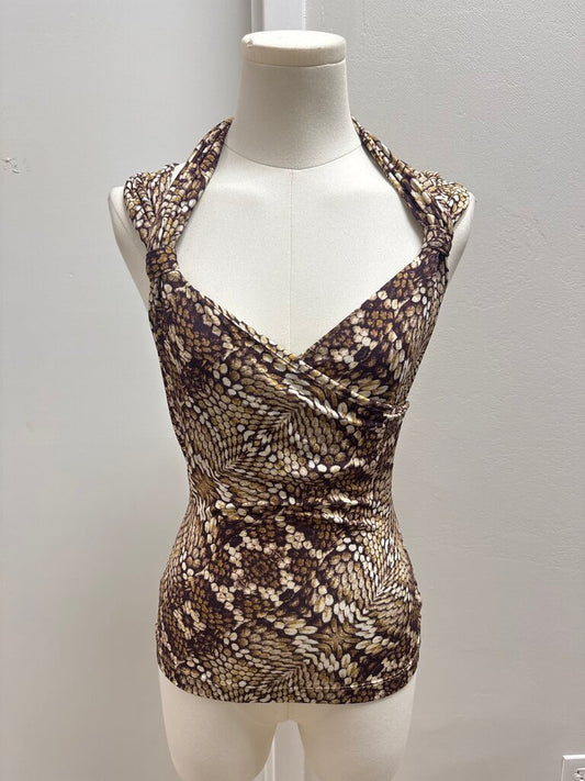 Just Cavalli Plum Multi Vintage Wrap Top