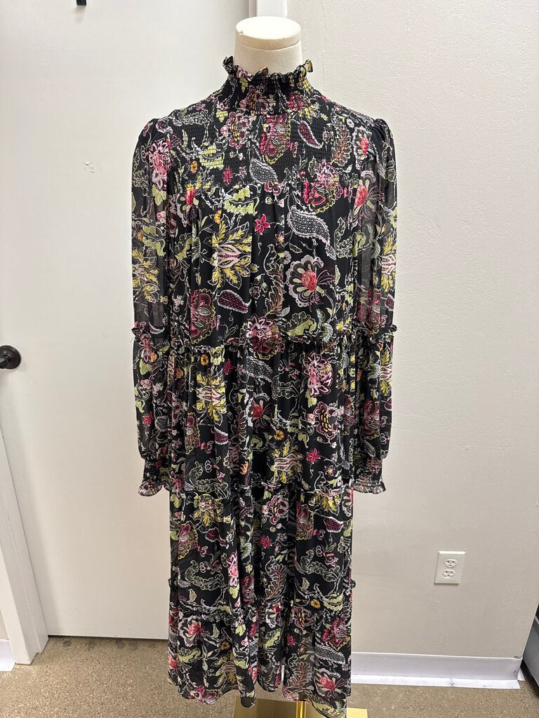 Cinq a Sept Black Floral Maxi Dress
