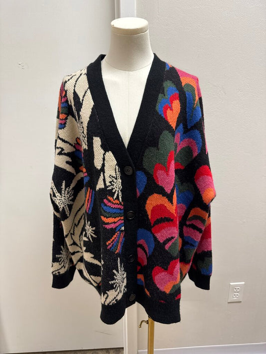 Farm Rio Black Jacquard Cardigan