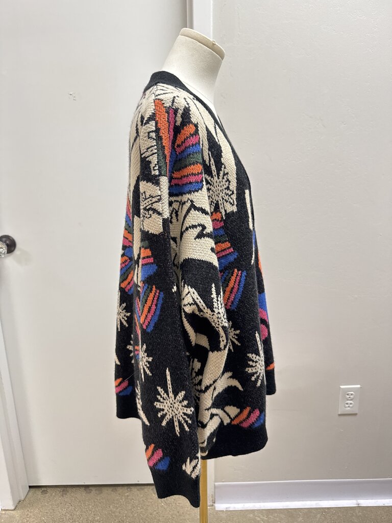 Farm Rio Black Jacquard Cardigan