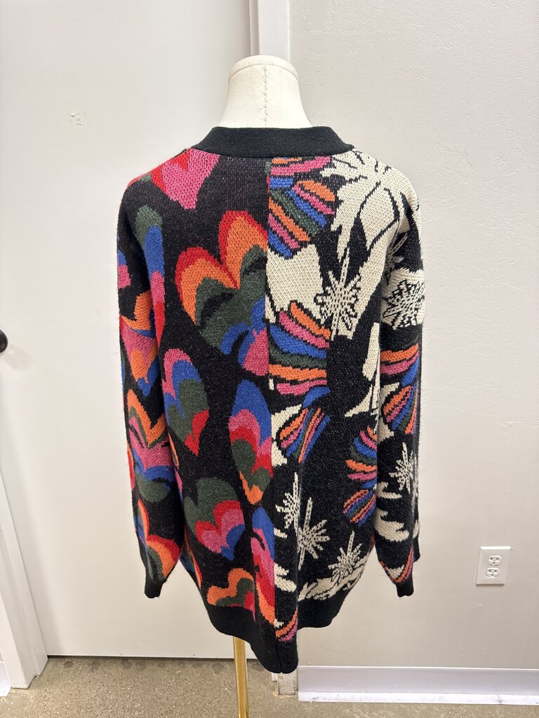 Farm Rio Black Jacquard Cardigan