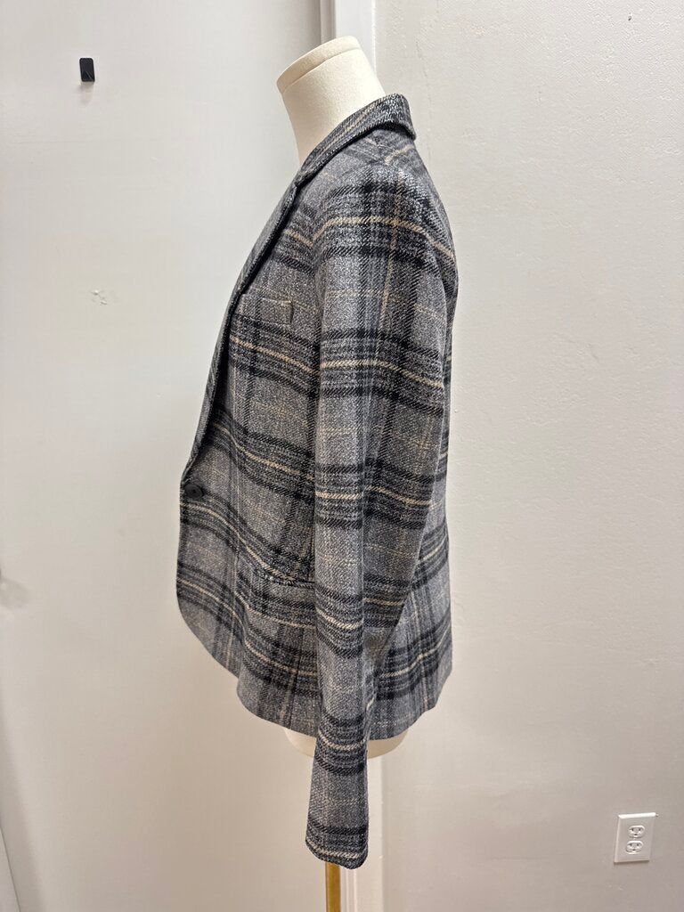 L'Agence Silver Plaid Blazer