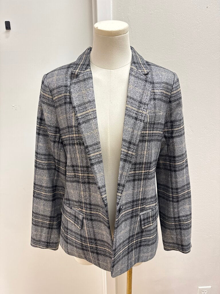 L'Agence Silver Plaid Blazer