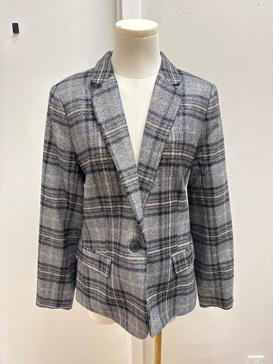 L'Agence Silver Plaid Blazer