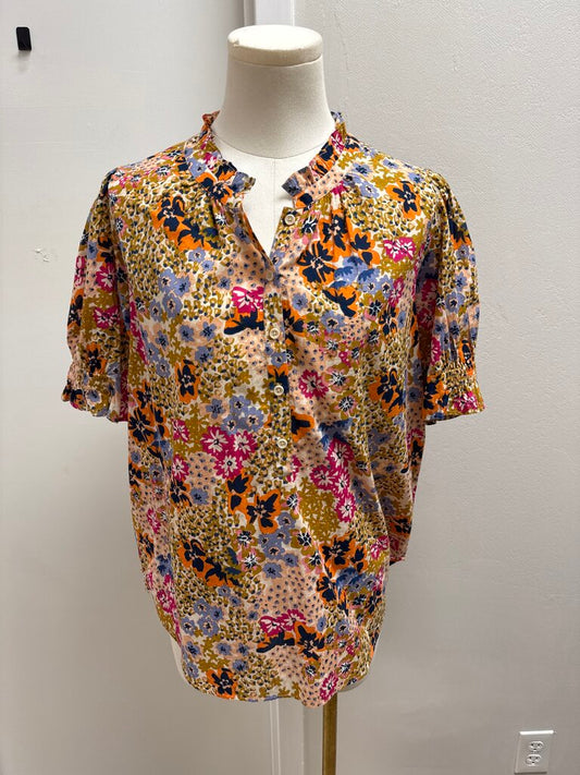 Apiece Apart Floral Puff Sleeve Top