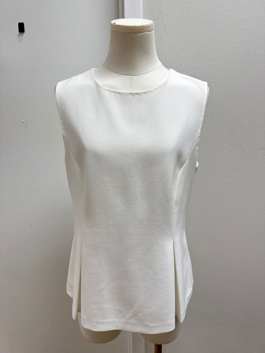 DVF White Peplum Top