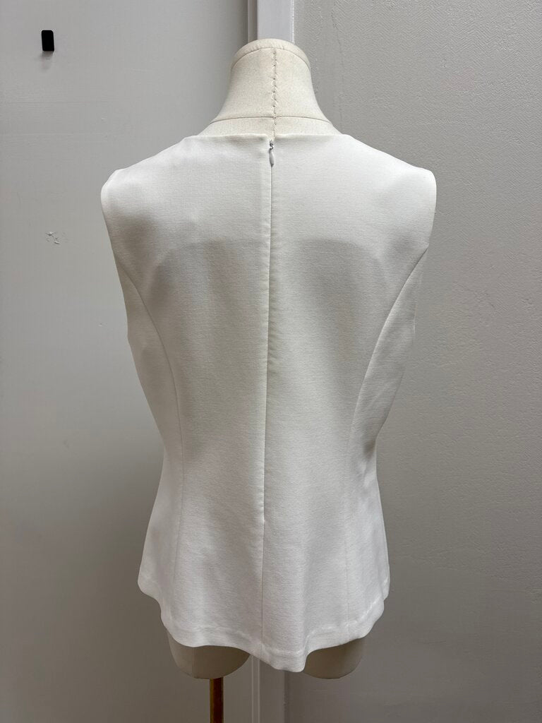 DVF White Peplum Top