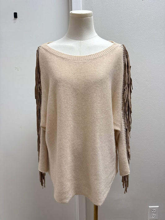 Zadig & Voltaire Cream Fringe Sweater